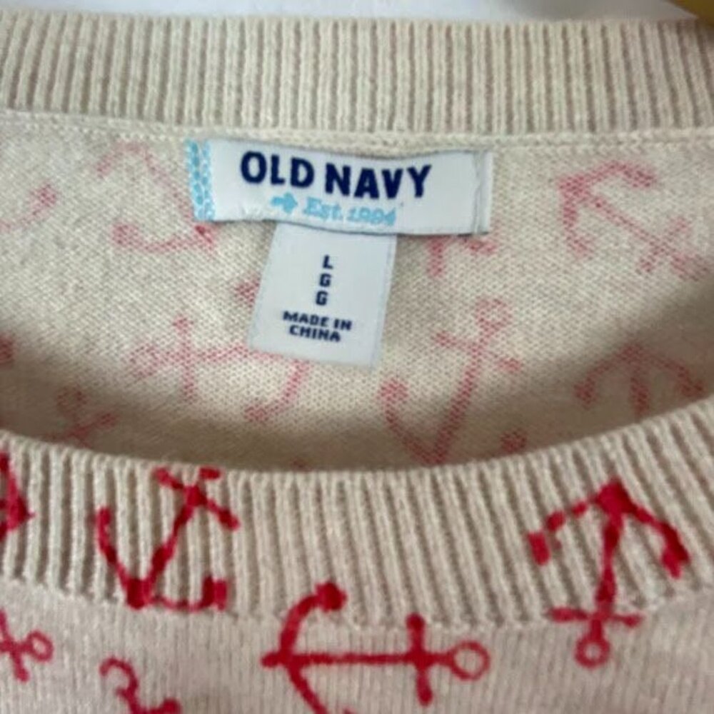 Old Navy Anchor 100% Cotton Crew Neck Sweater Women's Large.‎ - Picture 8 of 9